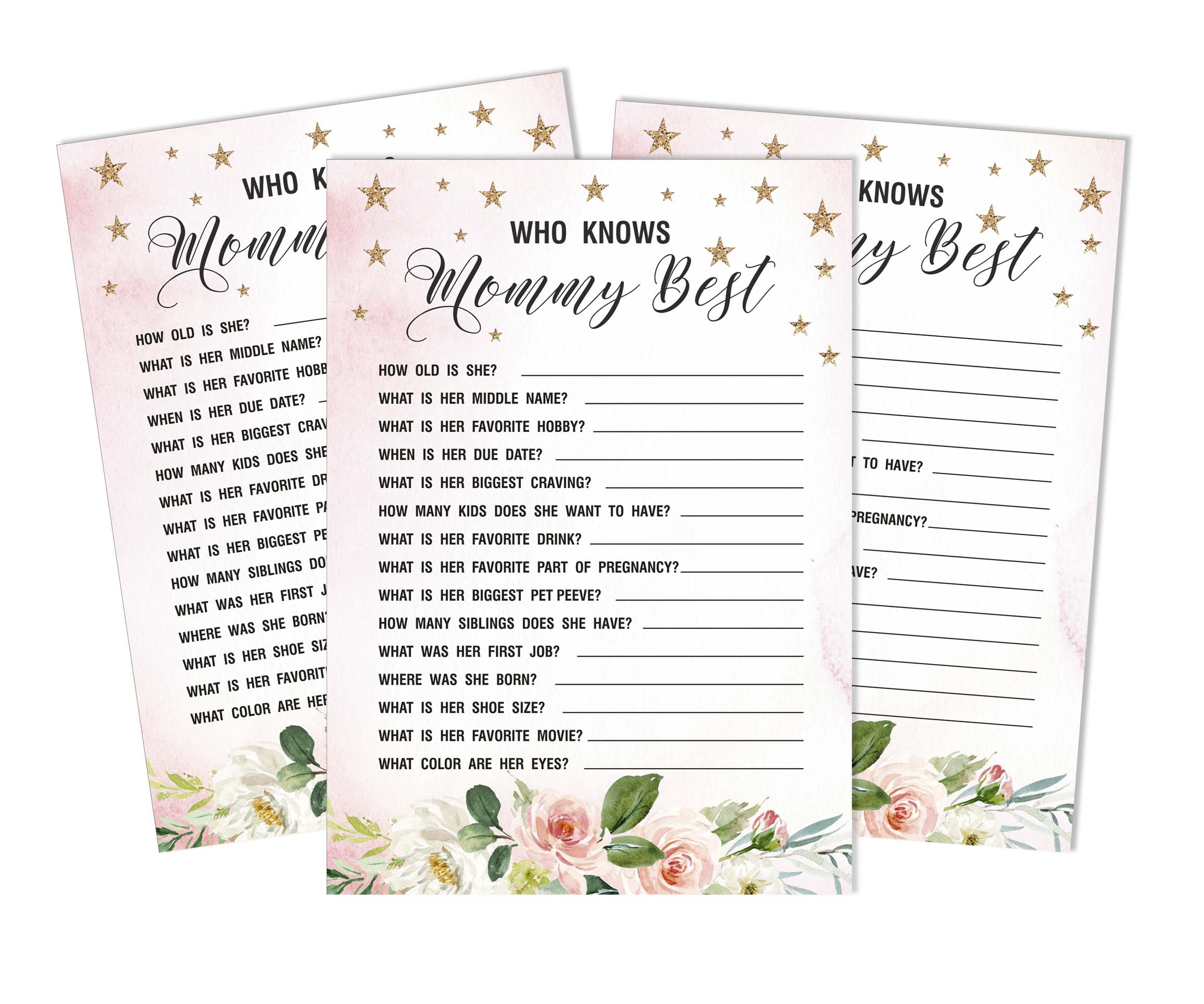 Floral Advice Cards For Wedding – Pack Of 50, 5x7 Inches, Blank Back, Guest Game Activity - View #11