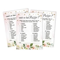 Inkdotpot Gender Reveal 50 Sheets What'sIn Your PurseGameCards Its A Boy Its A Girl Activity CardsPartyIdea Floral Baby Shower Party Supply