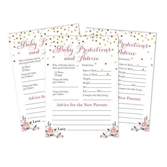 Inkdotpot Gender Reveal Confetti Its A Boy Its A Girl Party Supplies-Set Of 50 Baby ShowerPrediction Cards For Baby Shower Game