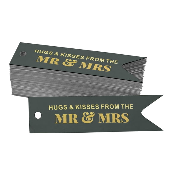 Inkdotpot Gold Foil Paper Hang Tag Hugs & Kisses From The Wedding Favor Tag 50 Piece