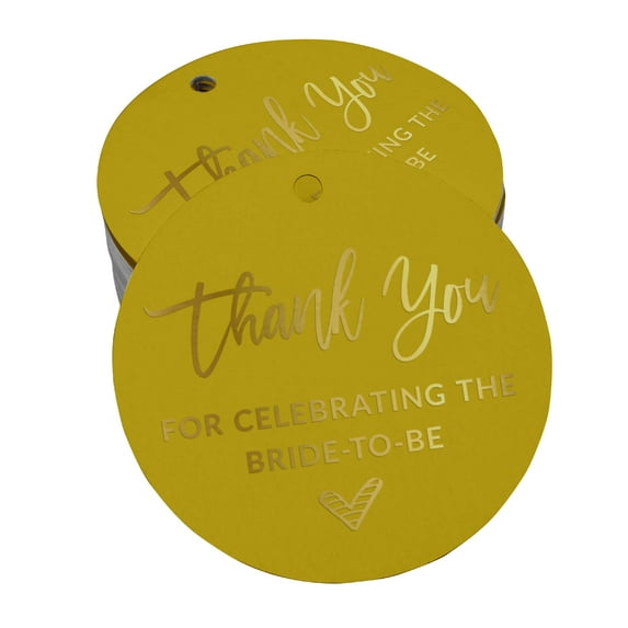 Inkdotpot Gold Foil Paper Hang Tag ThankYou For Celebrating The Bride To Be Bridal Shower Favor Tag 50 Piece