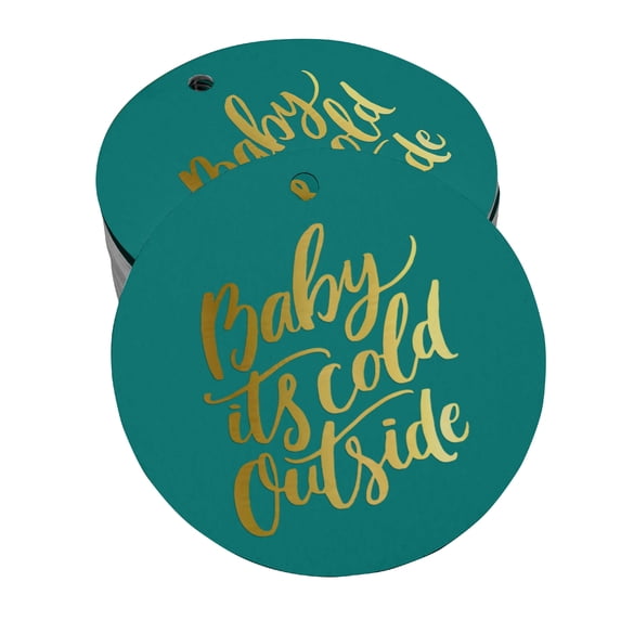 Inkdotpot Gold Foil Paper Hang Tags Baby It's Cold Outside Baby Shower Favor Tags 100 Pieces
