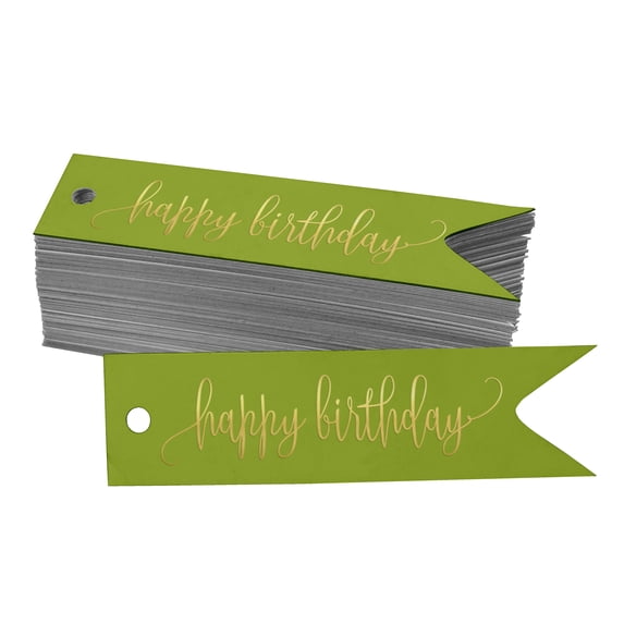 Inkdotpot Gold Foil Paper Hang Tags Happy Birthday Favor Tags 100 Pieces