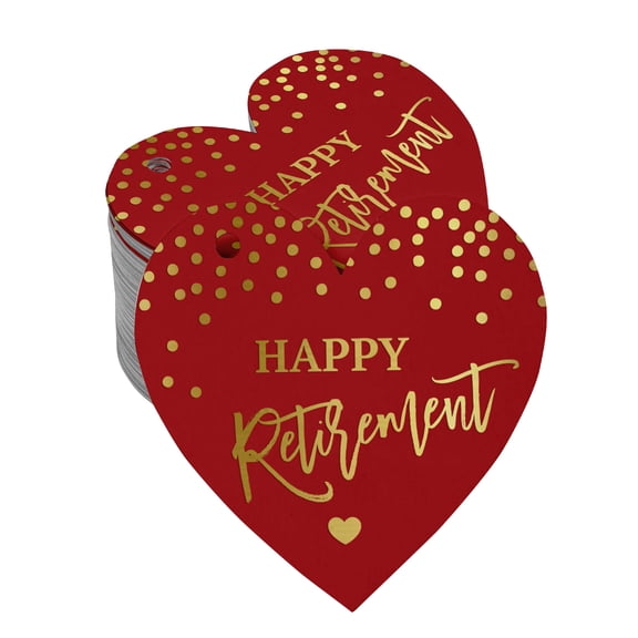 Inkdotpot Gold Foil Paper Hang Tags Happy Retirement Favor Tags 100 Pieces
