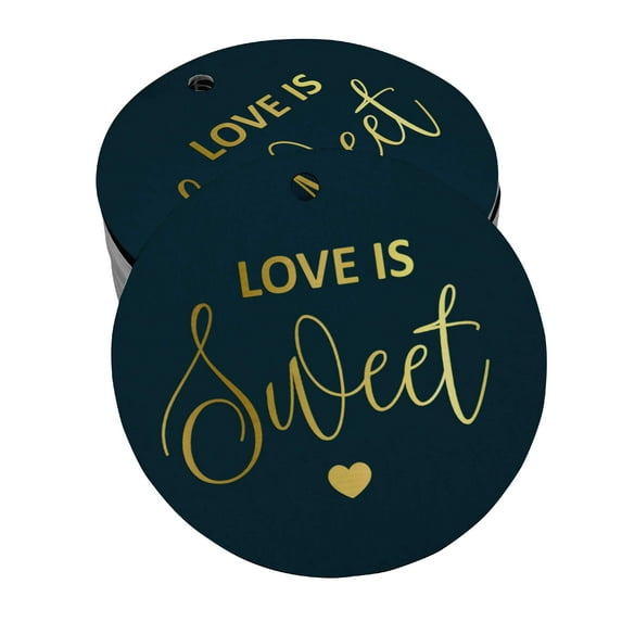 Inkdotpot Gold Foil Paper Hang Tags Love Is Sweet Wedding Favor Tags 100 Pieces