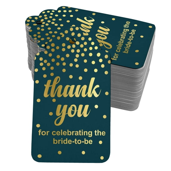 Inkdotpot Gold Foil Paper Hang Tags Thank You For Celebrating The Bride To Be Bridal Shower Favor Tags 100 Pieces