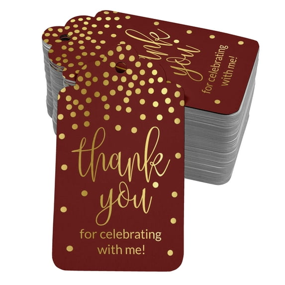 Inkdotpot Gold Foil Paper Hang Tags Thank You For Celebrating With Me Birthday Favor Tags 50 Pieces