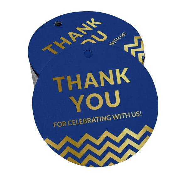 Inkdotpot Gold Foil Paper Hang Tags Thank You For Celebrating With Us Bridal Shower-Baby Shower-Retirement-Wedding-Birthday Favor Tags 100 Pieces