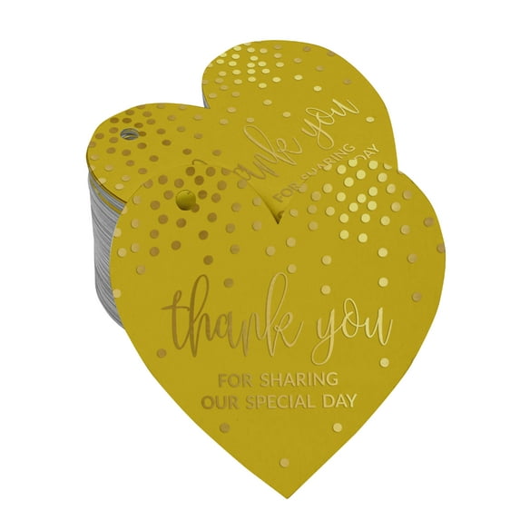 Inkdotpot Gold Foil Paper Hang Tags Thank You For Sharing Our Special Day Bridal Shower-Baby Shower-Retirement-Wedding-Birthday Favor Tags 100 Pieces