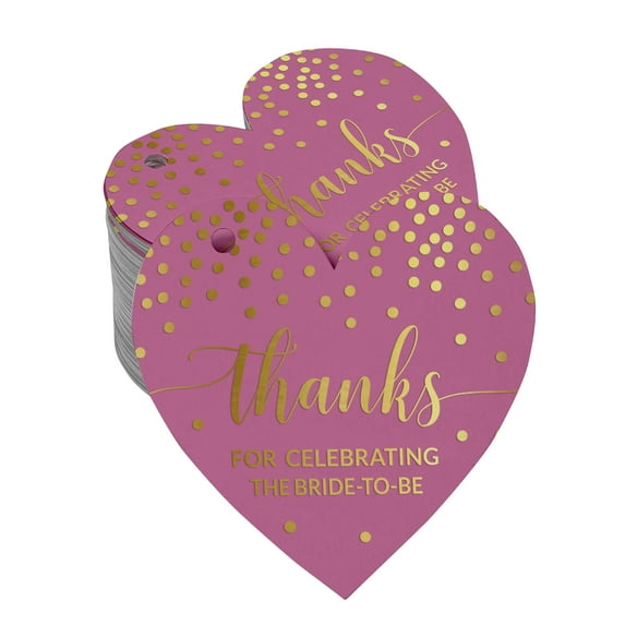 Inkdotpot Gold Foil Paper Hang Tags Thanks For Celebrating The Bride To Be Bridal Shower Favor Tags 100 Pieces