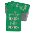 thumbnail image 1 of Inkdotpot Good Bye Tension Hello Pension Retirement Bottle Tag Real Rose Gold Foil Favor Hang Tags Pack Of 100, 1 of 6