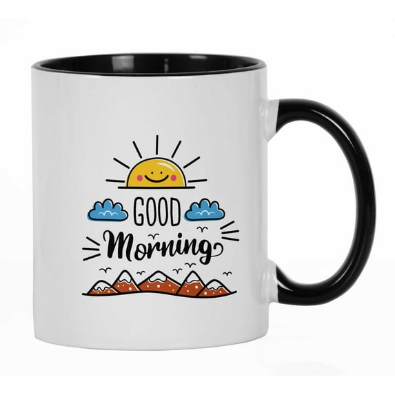 Inkdotpot Good Morning Funny Novelty11 OZCeramic CoffeeMugsGift For Coffee Lover-Black