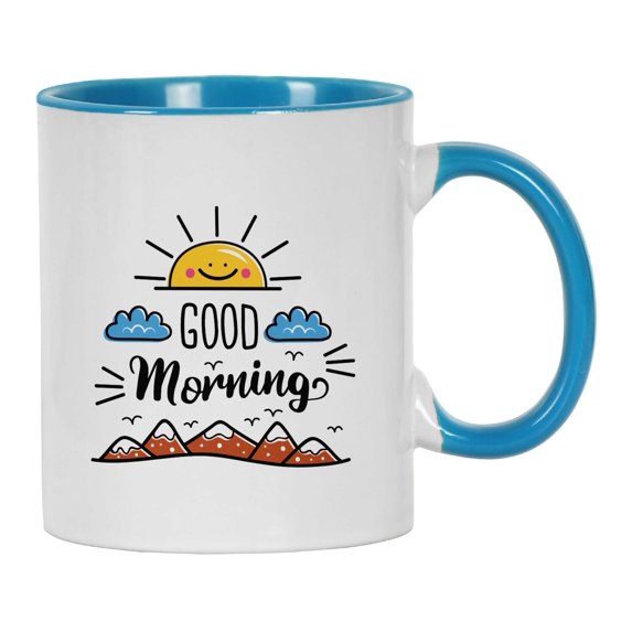 Inkdotpot Good Morning Funny Novelty11 OZCeramic CoffeeMugsGift For Coffee Lover-Blue