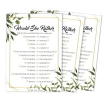 Inkdotpot Greenery Funny Rehearsal Dinner GuessingGameBridal Shower PartyGameIdeas 50-Pack Would She Rather Bridal Wedding ShowerGame