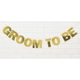thumbnail image 1 of Inkdotpot Groom to Be Metallic Gold Pre Strung Bunting Photo Booth Props Sign Party Decoration DIY Wedding Banner, 1 of 5