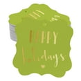 thumbnail image 1 of Inkdotpot Hang Tags Happy Holiday Favor Bracket Shape Gift Tags Real Gold Foil Bonbonniere Tag Pack Of 50, 1 of 7