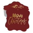 thumbnail image 1 of Inkdotpot Hang Tags Merry Christmas Favor Bracket Shape Gift Tags Real Gold Foil Bonbonniere Tag Pack Of 100, 1 of 7