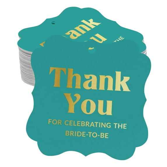 Inkdotpot Hang Tags Thank You For Celebrating The Bride To Be Bridal Shower Favor Bracket Shape Gift Tags Real Gold Foil Bonbonniere Tag Pack Of 50