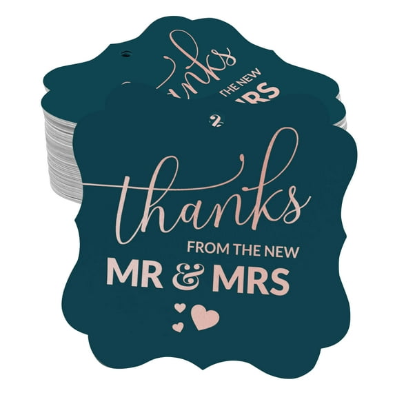 Inkdotpot Hang Tags Thanks From The New Wedding Favor Bracket Shape Gift Tags Real Rose Gold Foil Bonbonniere Tag Pack Of 100