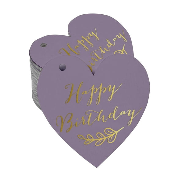 Inkdotpot Happy Birthday Bottle Tag Real Gold Foil Favor Hang Tags Pack Of 100