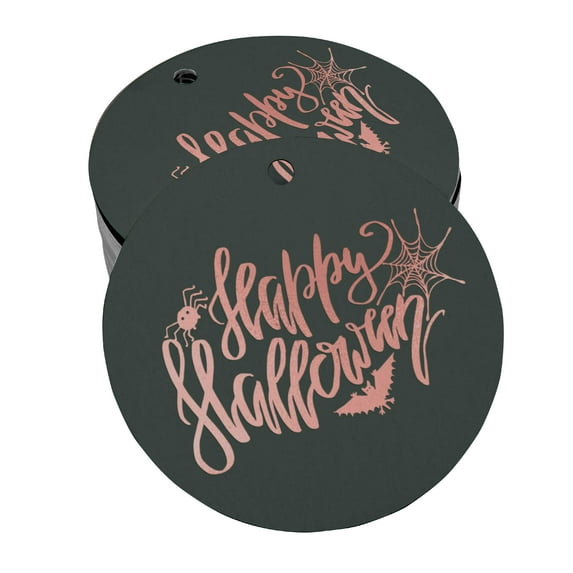 Inkdotpot Happy Halloween Halloween Bottle Tag Real Rose Gold Foil Favor Hang Tags Pack Of 50