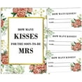 thumbnail image 1 of Inkdotpot How Many Kisses For The Soon To Be Mrs Floral White 1 Sign + 30 Cards Bridal Shower Game, 1 of 4