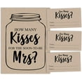 thumbnail image 1 of Inkdotpot How Many Kisses For The Soon To Be Mrs Rustic Kraft Mason Jar Beige 1 Sign + 30 Cards Bridal Shower Game, 1 of 4