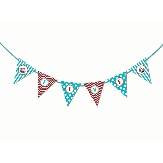 Inkdotpot I Am FiveReady To HangHappy Birthday Sign Gender Neutral Birthday BuntingParty Supplies For Boy Or Girl