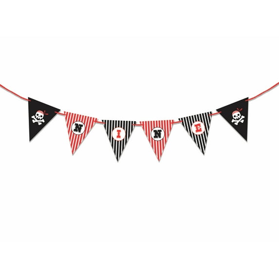 Inkdotpot I Am NinePaper Pennant BannerFor Boy Happy Birthday Sign PirateBirthday Party Decorations