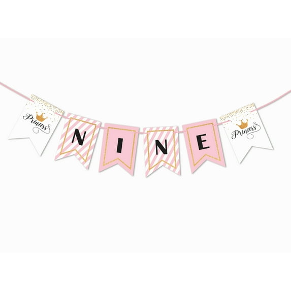 Inkdotpot I Am NinePaper Pennant BannerFor Boy Happy Birthday Sign PrincessBirthday Party Decorations