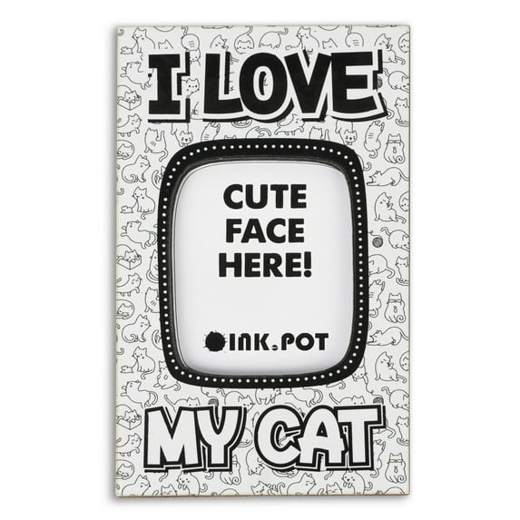 Inkdotpot I Love My Cat PhotoMagnetFrame-MagneticPhotoFramesFor Refrigerator Magnets- MiniPhotoFrames- Cute Gift ForCat Lover | 9x5.5 cm