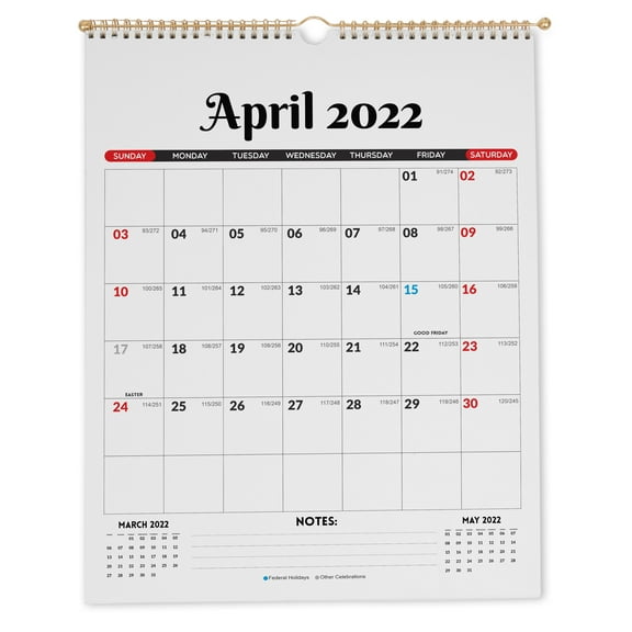 Inkdotpot Inkdotpot16x12.5WallCalendar-Runs until December 2023Hanging Spiral Bound MonthlyCalendar2022-2023 for Home or Office+ Bonus Sticker Sheet -Check