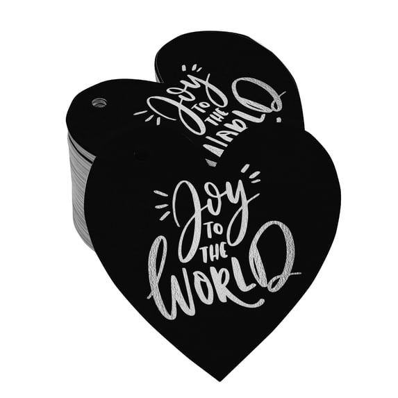 Inkdotpot Joy To The World Baby Shower Bottle Tag Real Silver Foil Favor Hang Tags Pack Of 50