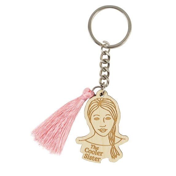 Inkdotpot Key Chain For Sister Engraved Wooden Key Holder Housewarming Gift