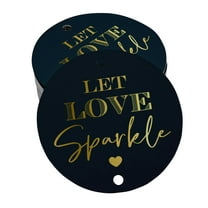 Inkdotpot Let Love Sparkle Wedding Bottle Tag Real Gold Foil Favor Hang Tags Pack Of 100