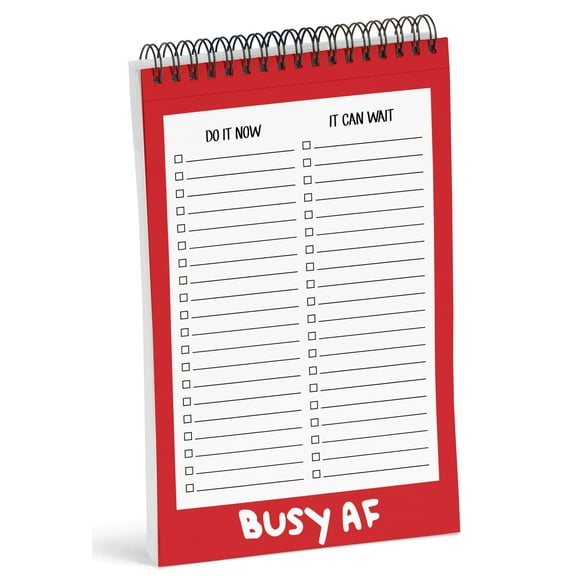 Inkdotpot To Do List Notepad 6 X 9 Paper Stationery, Busy AF To Do List Spiral Notepad Daily Checklist- Motivational Organizer Planner List Pad- Notepad Tear Off (50 Sheets)