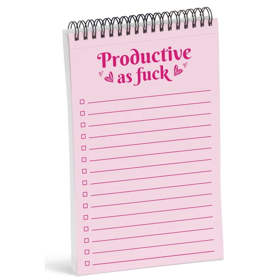 Inkdotpot To Do List Notepad 6 X 9 Paper Stationery, Productive List Pink Spiral Notepad Daily Checklist- Motivational Organizer Planner List Pad- Notepad Tear Off (50 Sheets)