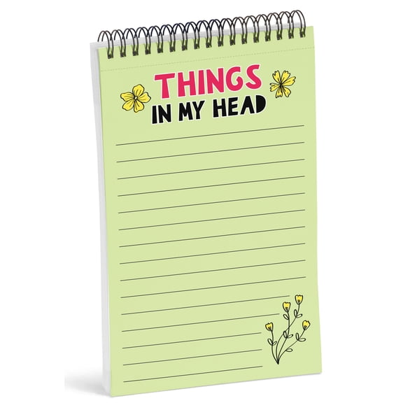 Inkdotpot To Do List Notepad 6 X 9 Paper Stationery, Things In My Head To Do List Floral Spiral Notepad Daily Checklist- Motivational Organizer Planner List Pad- Notepad Tear Off (50 Sheets)