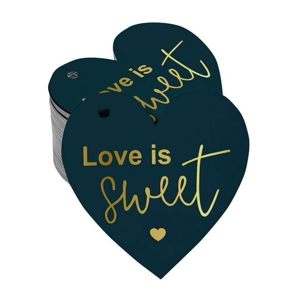 Inkdotpot Love Is Sweet Wedding Bottle Tag Real Gold Foil Favor Hang Tag 100 Pack