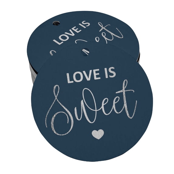 Inkdotpot Love Is Sweet Wedding Bottle Tag Real Silver Foil Favor Hang Tag 50 Pack