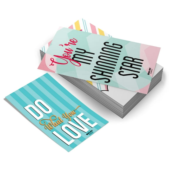 Inkdotpot Lunch Box Notes For Adults/ Teens,Motivation Inspiration Affirmation Cards, Pack of 120, Unique Assorted Designs (Motivational Theme)