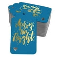 thumbnail image 1 of Inkdotpot Merry And Bright Christmas Bottle Tag Real Gold Foil Favor Hang Tags Pack Of 50, 1 of 6