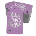 thumbnail image 1 of Inkdotpot Merry And Bright Christmas Bottle Tag Real Silver Foil Favor Hang Tags Pack Of 50, 1 of 6