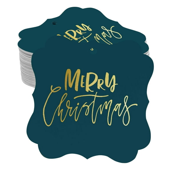 Inkdotpot Merry Christmas Bottle Tag Real Gold Foil Favor Bracket Shape Hang Tags Pack Of 100