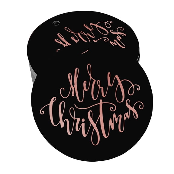 Inkdotpot Merry Christmas Bottle Tag Real Rose Gold Foil Favor Hang Tags Pack Of 100