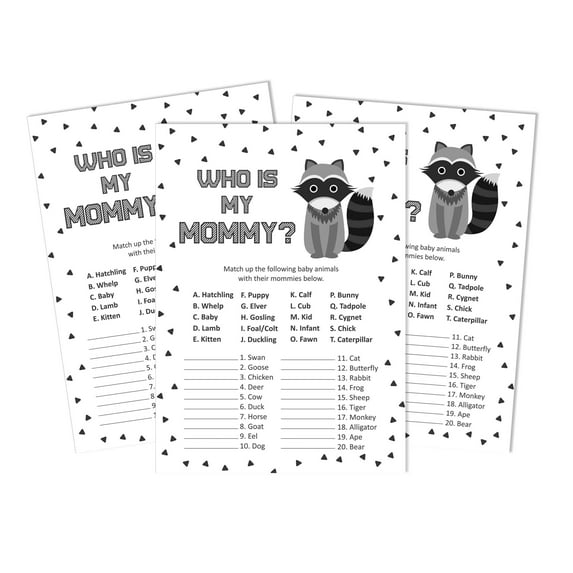 Inkdotpot My Mommy Name Activity Cards Jungle Animals Baby Shower 50 Sheets Who Is My Mommy Baby Shower Game