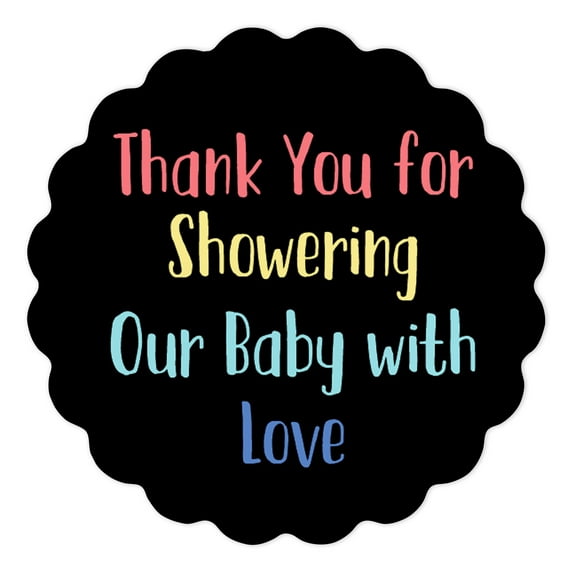 Inkdotpot Pack of 100, Gender Reveal Baby Shower Favors Stickers - Thank You Labels for Baby Shower 2 Inch Rainbow, Girl/Boy Theme Envelope Seal Stickers
