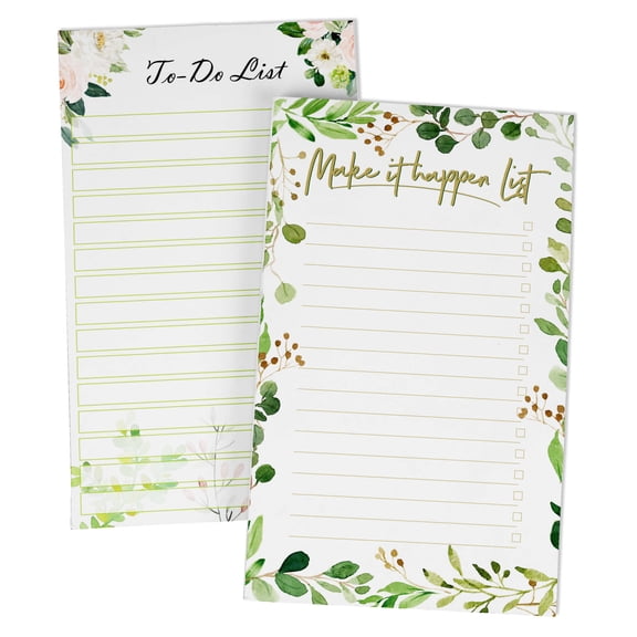 Inkdotpot Pack Of 2 Daily Planner List Undated Notepads, Memo Pad To-Do List Tear Off List Pad- Organizer- Scheduler- Organize Tasks (50 Sheets Each)-1L