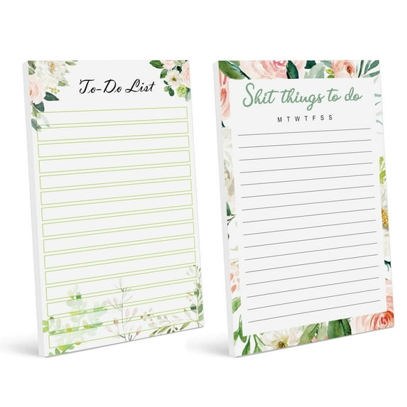 Inkdotpot Pack Of 2 Daily Planner List Undated Notepads, Memo Pad To-Do List Tear Off List Pad- Organizer- Scheduler- Organize Tasks (50 Sheets Each)-4W