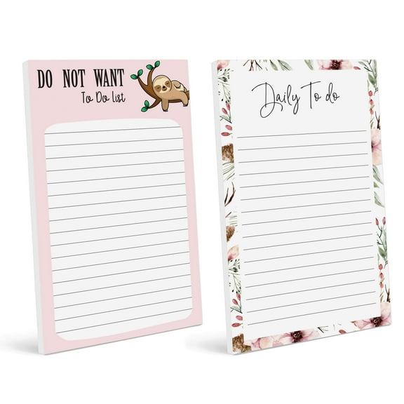 Inkdotpot Pack Of 2 Daily Planner List Undated Notepads, Memo Pad To-Do List Tear Off List Pad- Organizer- Scheduler- Organize Tasks (50 Sheets Each)-J6